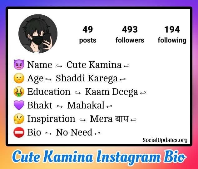 Cute kamina bio for instagram